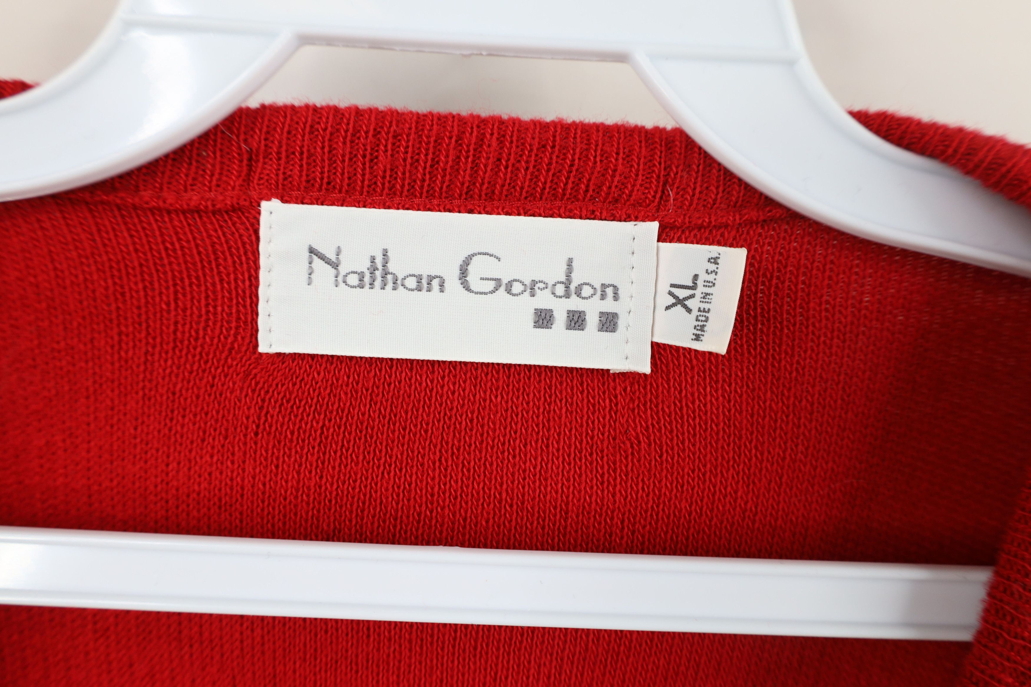 Vintage Vintage 90s Streetwear Soft Knit V-Neck Sweater Red USA Size US XL / EU 56 / 4 - 6 Thumbnail