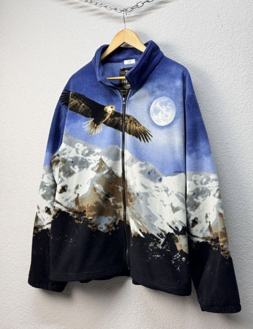 Other Animals Fleece Jacket Vintage Wolf Zip Size US XL / EU 56 / 4 - 3 Thumbnail