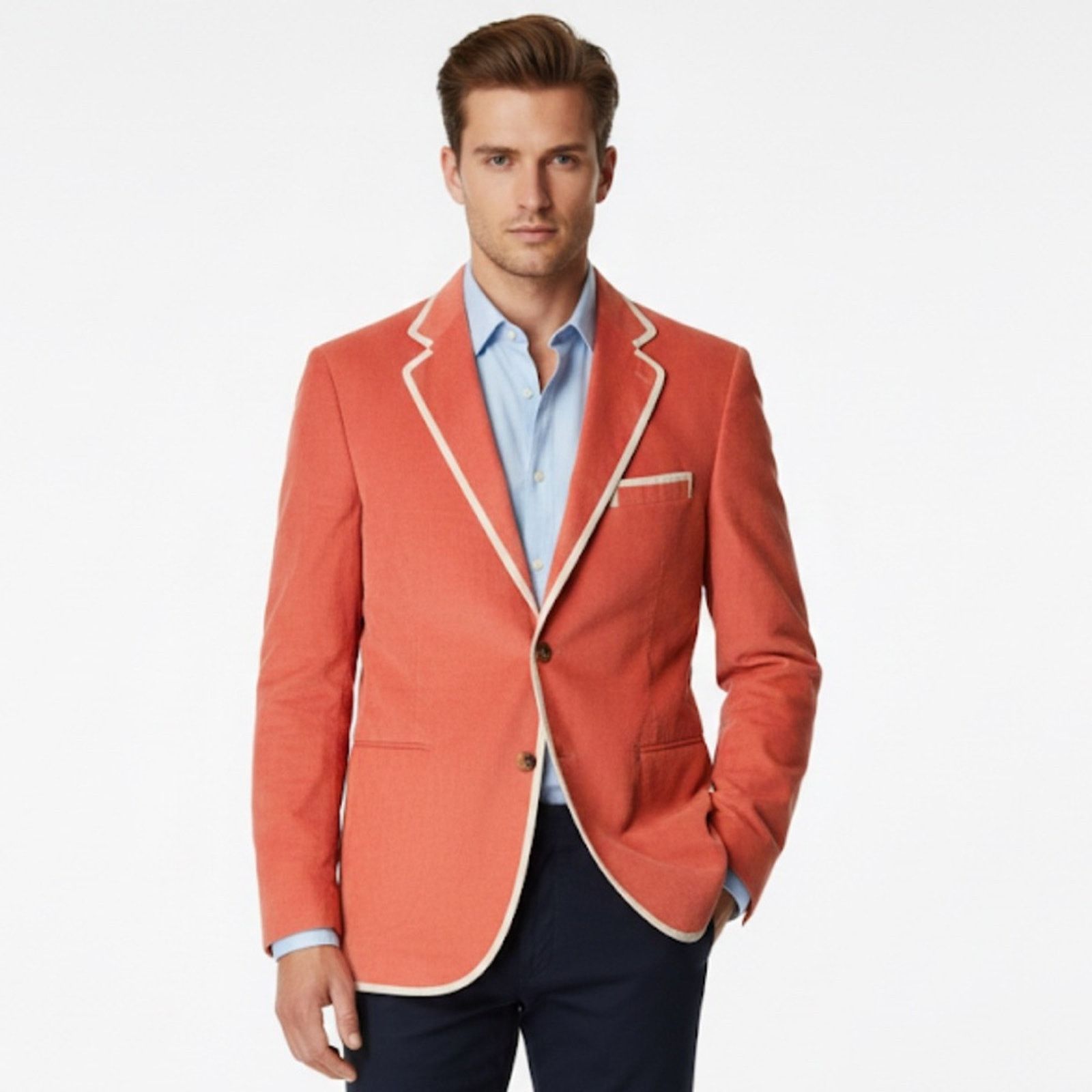 Christian Lacroix Christian Lacroix Coral Jacket with Cream Accents F52 Size US L / EU 52-54 / 3 - 1 Thumbnail
