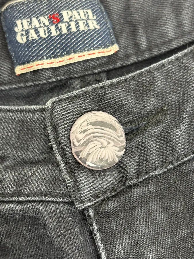 Jean Paul Gaultier 2000s Jean Paul Gaultier Fossils Deep Blue Denim Jeans Size 24" / US 00 / IT 34 - 9 Thumbnail