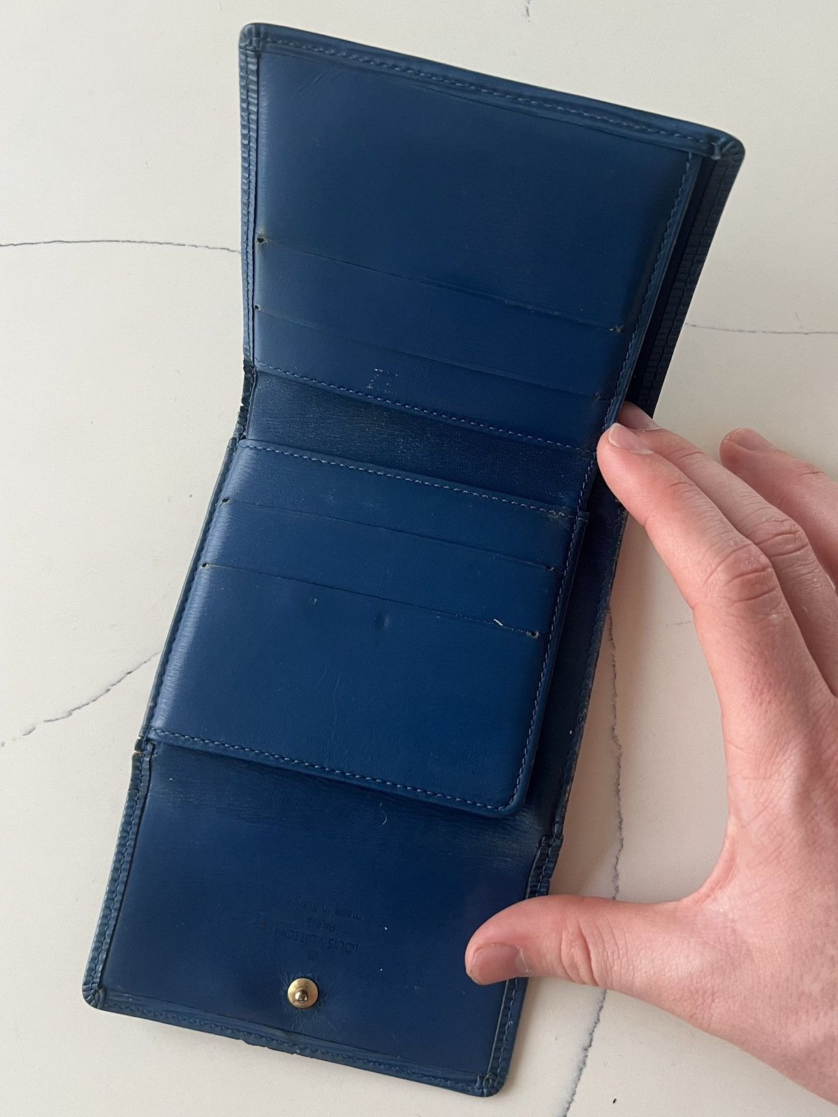 Louis Vuitton Blue Louis Vuitton Epi Leather Tri-Fold Wallet Size ONE SIZE - 3 Thumbnail