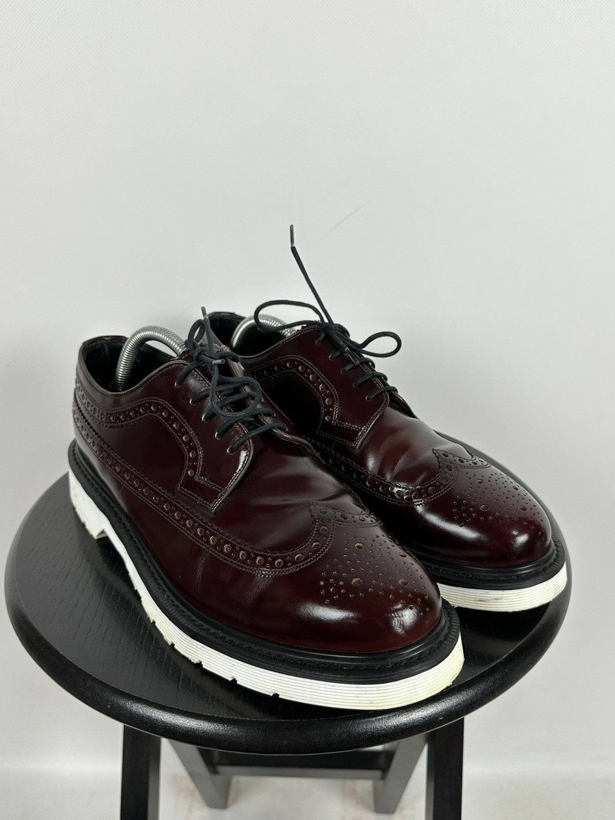 Loake Loake Navy Burgundy Patent Leather Brogue Boots Shoes Size US 10.5 / EU 43-44 - 1 Thumbnail