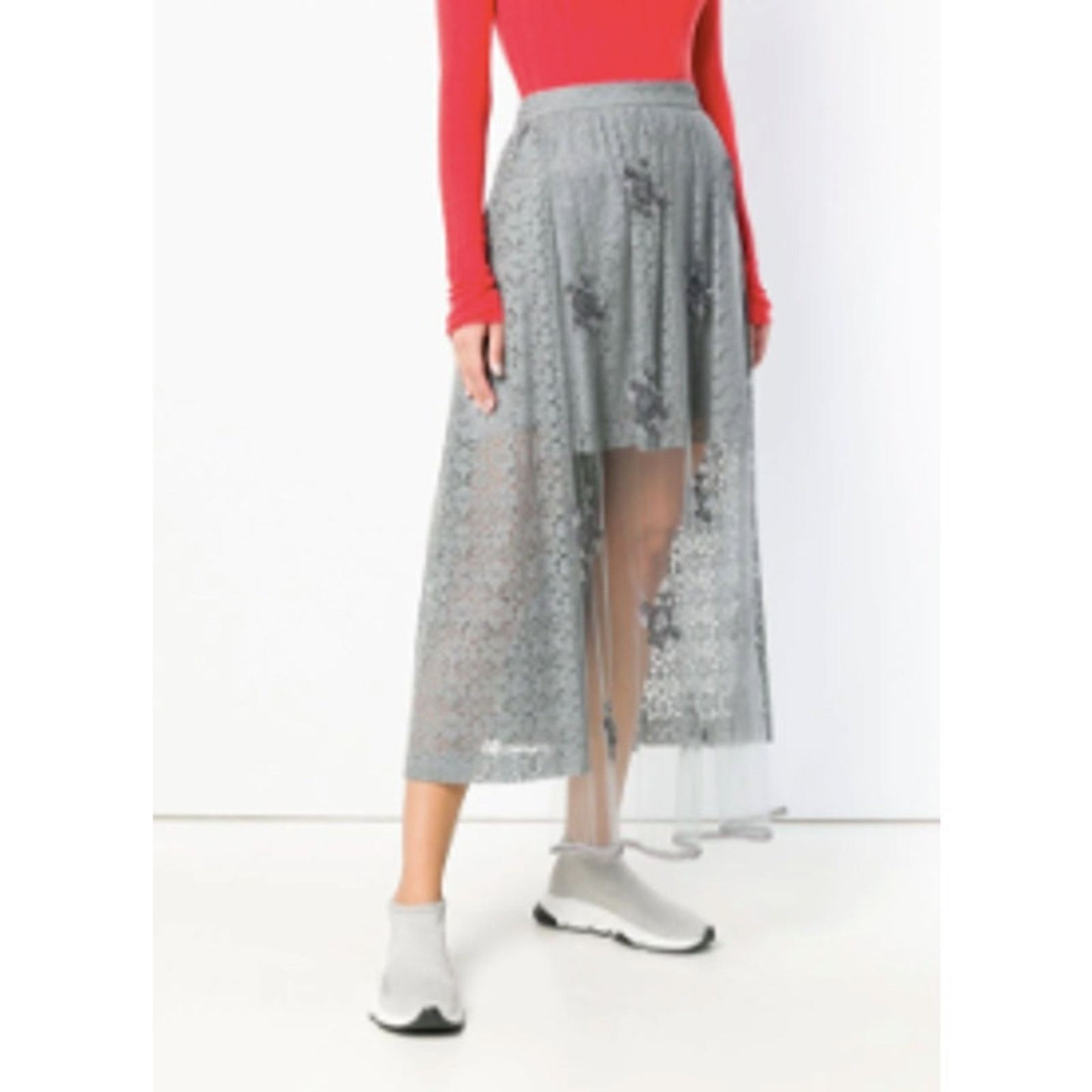 Stella McCartney Stella McCartney embellished lace high low skirt Size 30" / US 8 / IT 44 - 4 Thumbnail