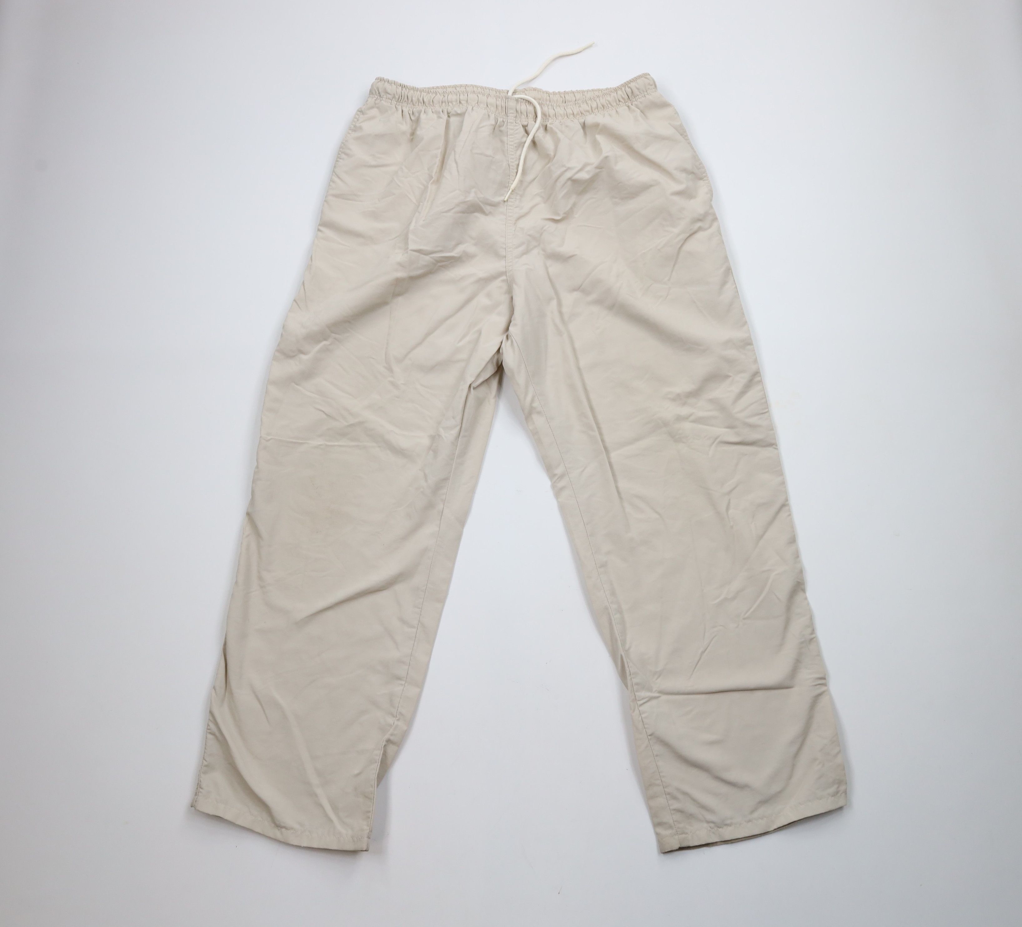 Lands' End × Vintage Vintage 90s Lands End Wide Leg Windbreaker Pants Beige Tan Size 38" / US 16 / IT 52 - 1 Thumbnail