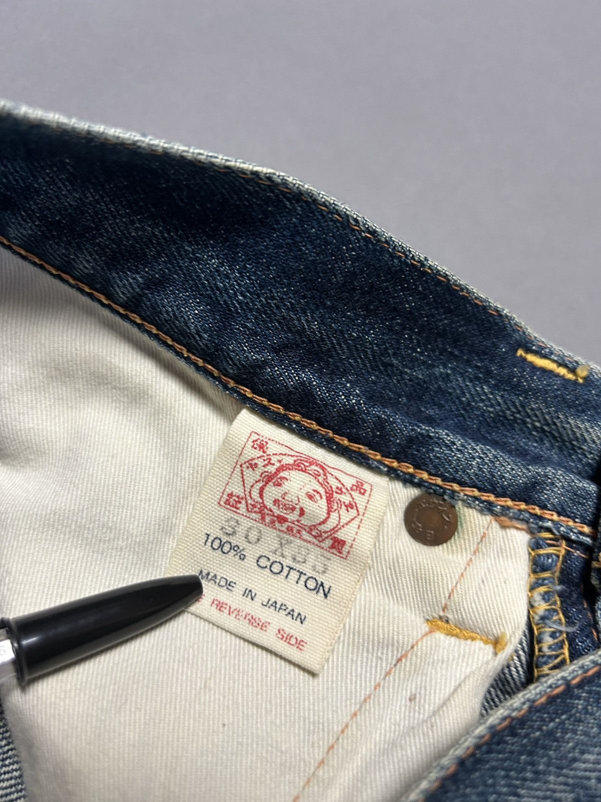 Evisu Evisu jeans white daicock big logo blue selvedge denim Size US 30 / EU 46 - 8 Thumbnail