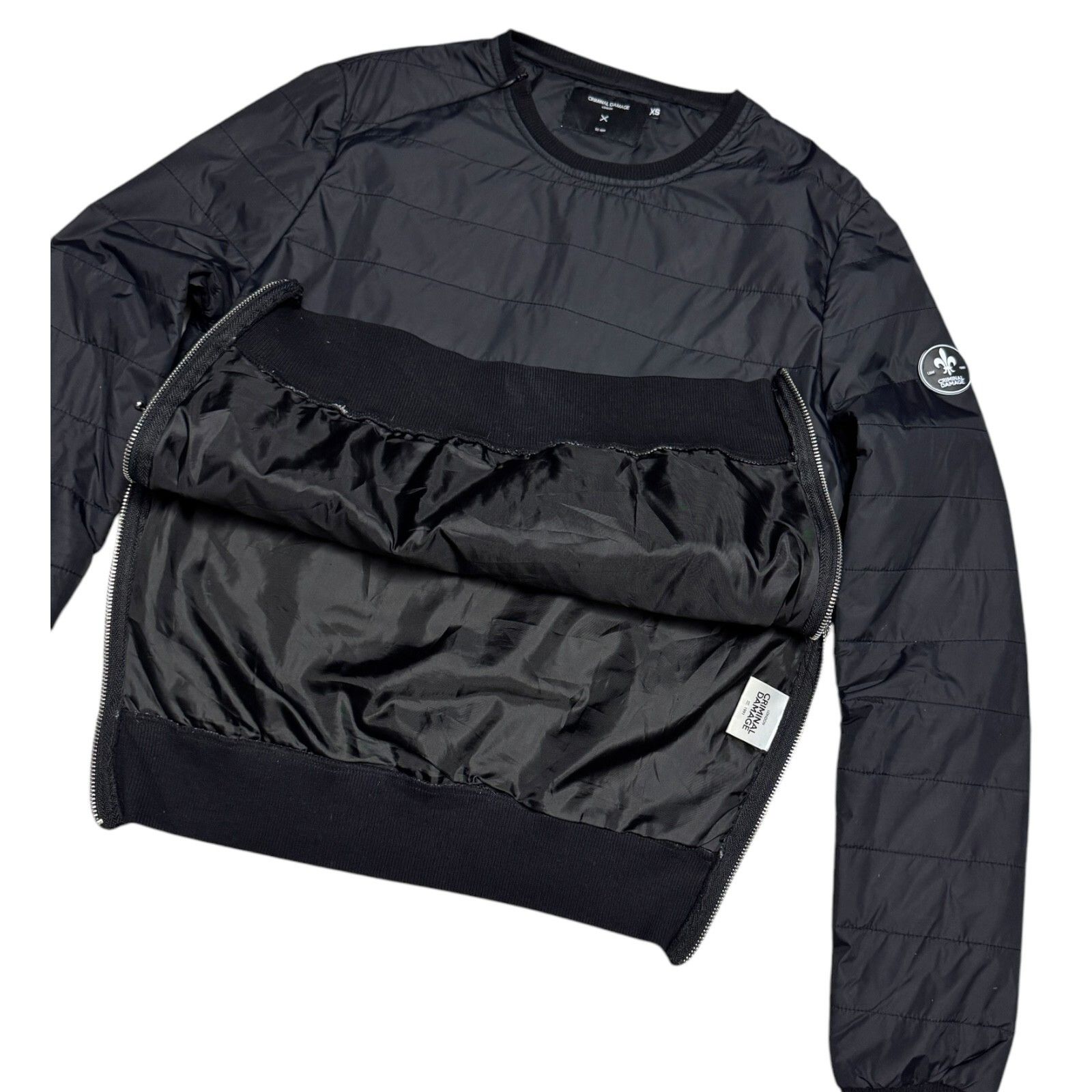 Criminal Damage CRIMINAL DAMAGE London Black Lightweight Bomber Jacket XS Size XS / US 0-2 / IT 36-38 - 2 Thumbnail