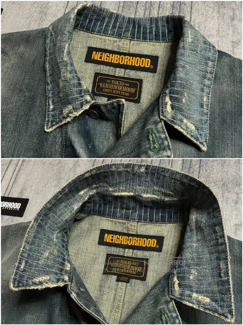 Neighborhood Neighborhood Distressed Washed Destroyed Denim Jacket L Si Size US L / EU 52-54 / 3 - 4 Thumbnail