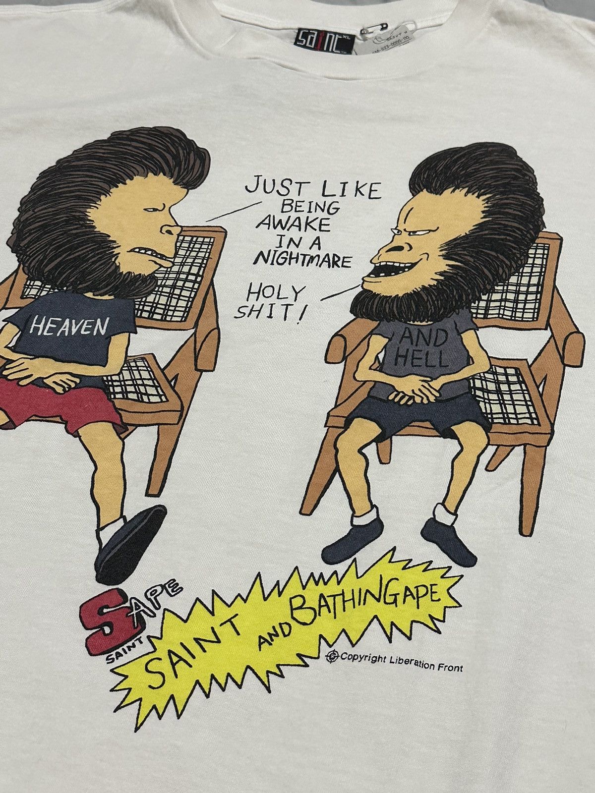 Bape × Saint Michael Bape Saint Tears Beavis and Butthead Jesus Tee Size US XL / EU 56 / 4 - 4 Thumbnail