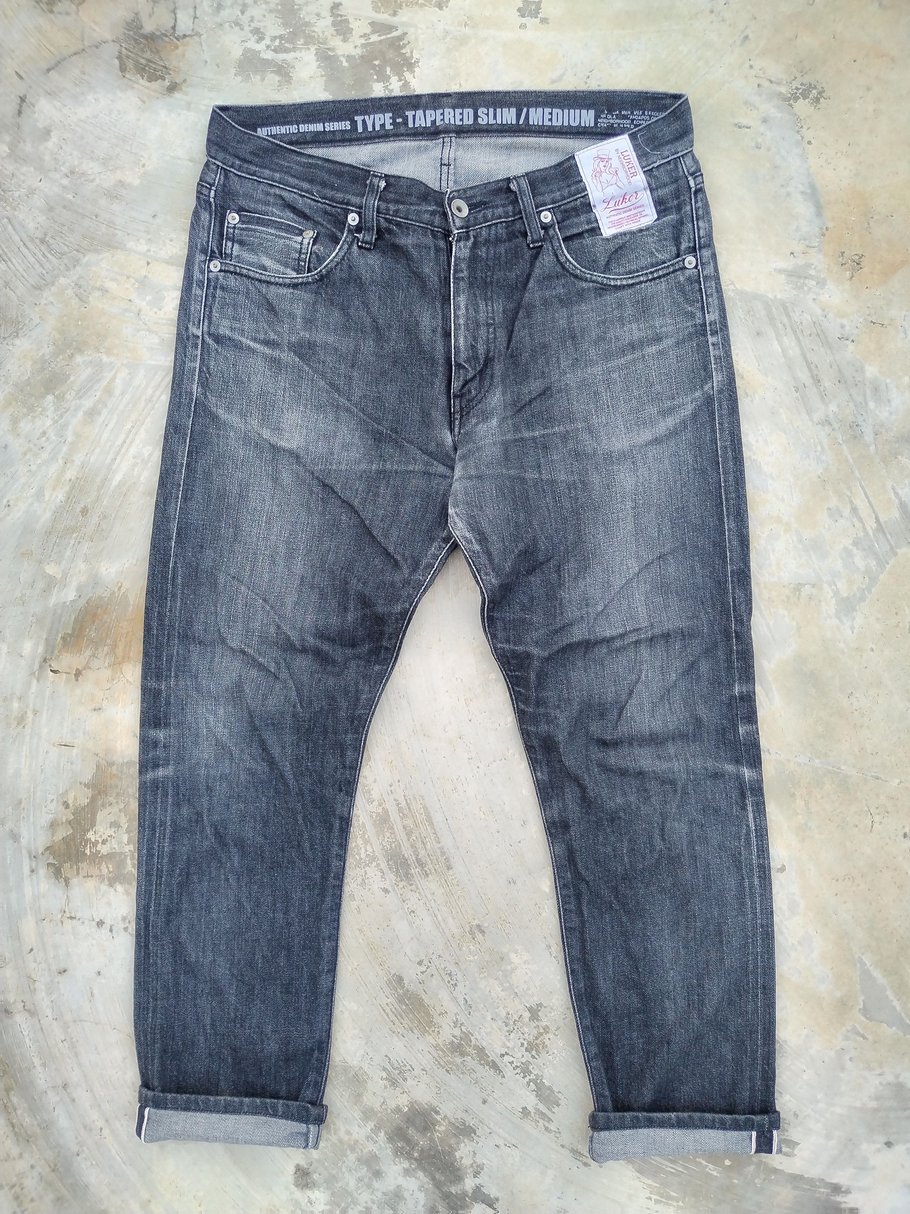 image of Luker By Neighborhood Selvedge Jeans in Black, Men's (Size 34)