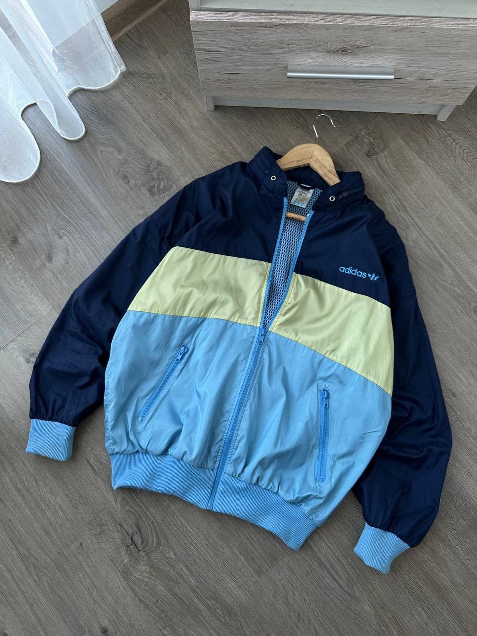 Adidas × Vintage Vintage Adidas Nylon Sportswear Zip Hoodie Size US M / EU 48-50 / 2 - 5 Thumbnail
