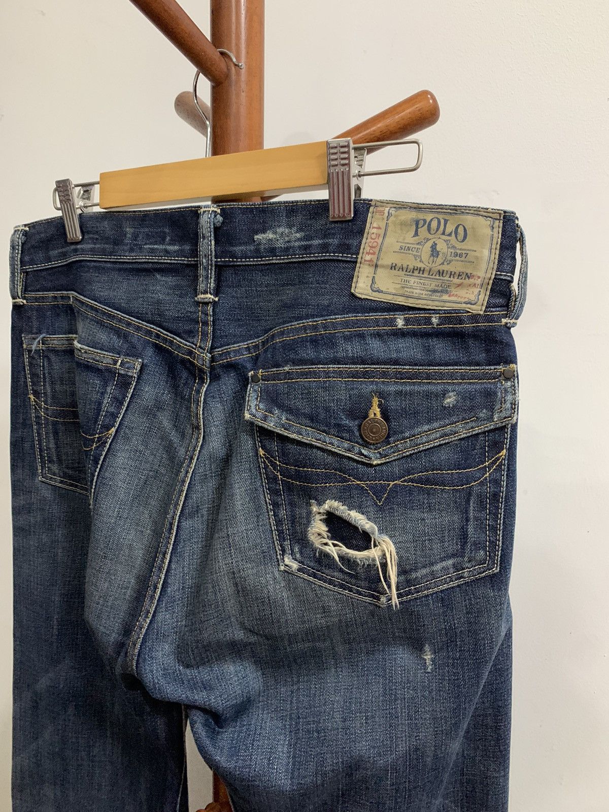 Polo Ralph Lauren × Ralph Lauren Ralph Lauren York Classic Wash Bleeker 867 Distressed Denim Size US 32 / EU 48 - 9 Thumbnail