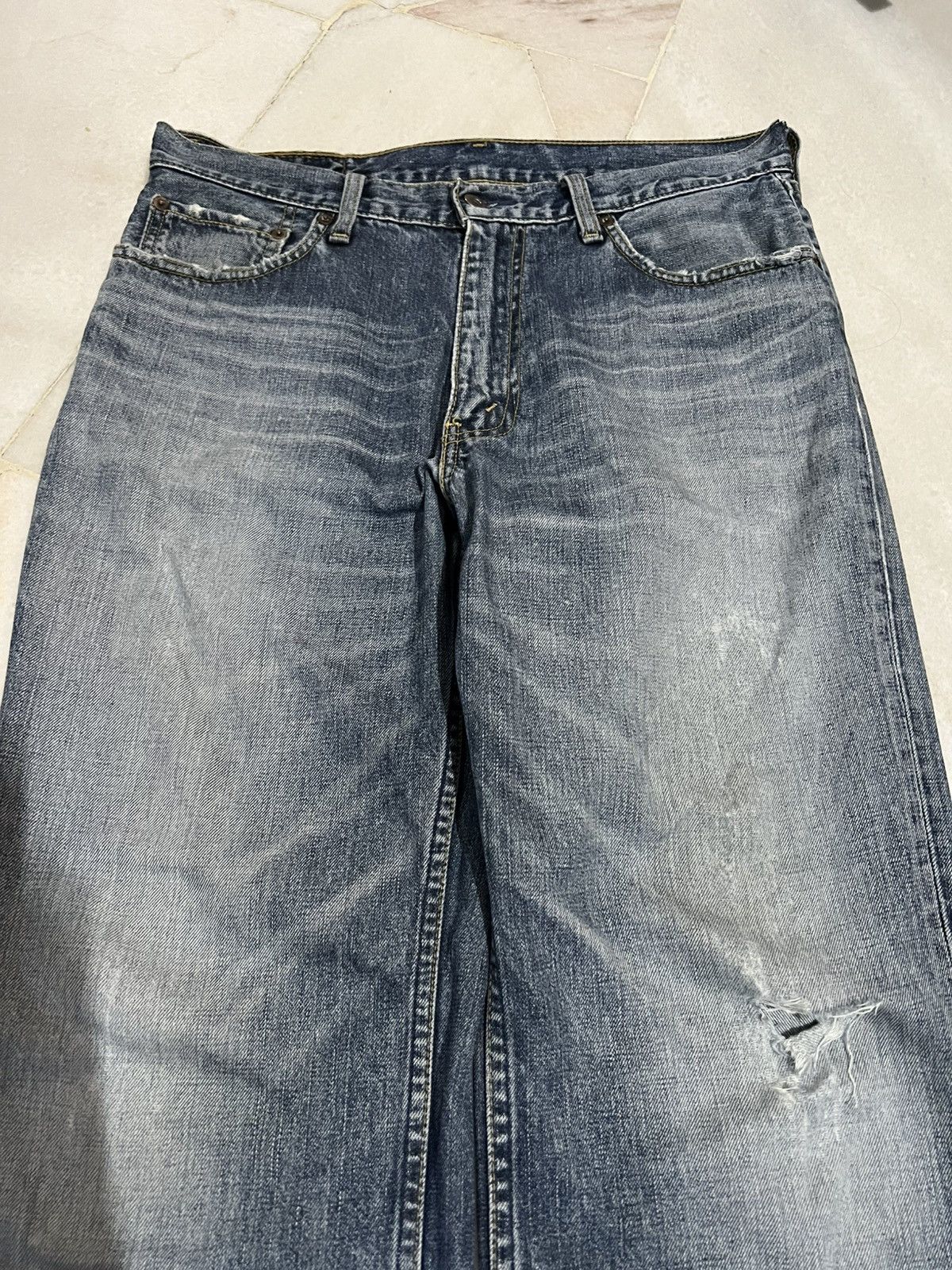 Levi's × Levi's Vintage Clothing 🌈Vintage Levis 502 Distress Light Wash Jean Japan Size US 32 / EU 48 - 3 Thumbnail