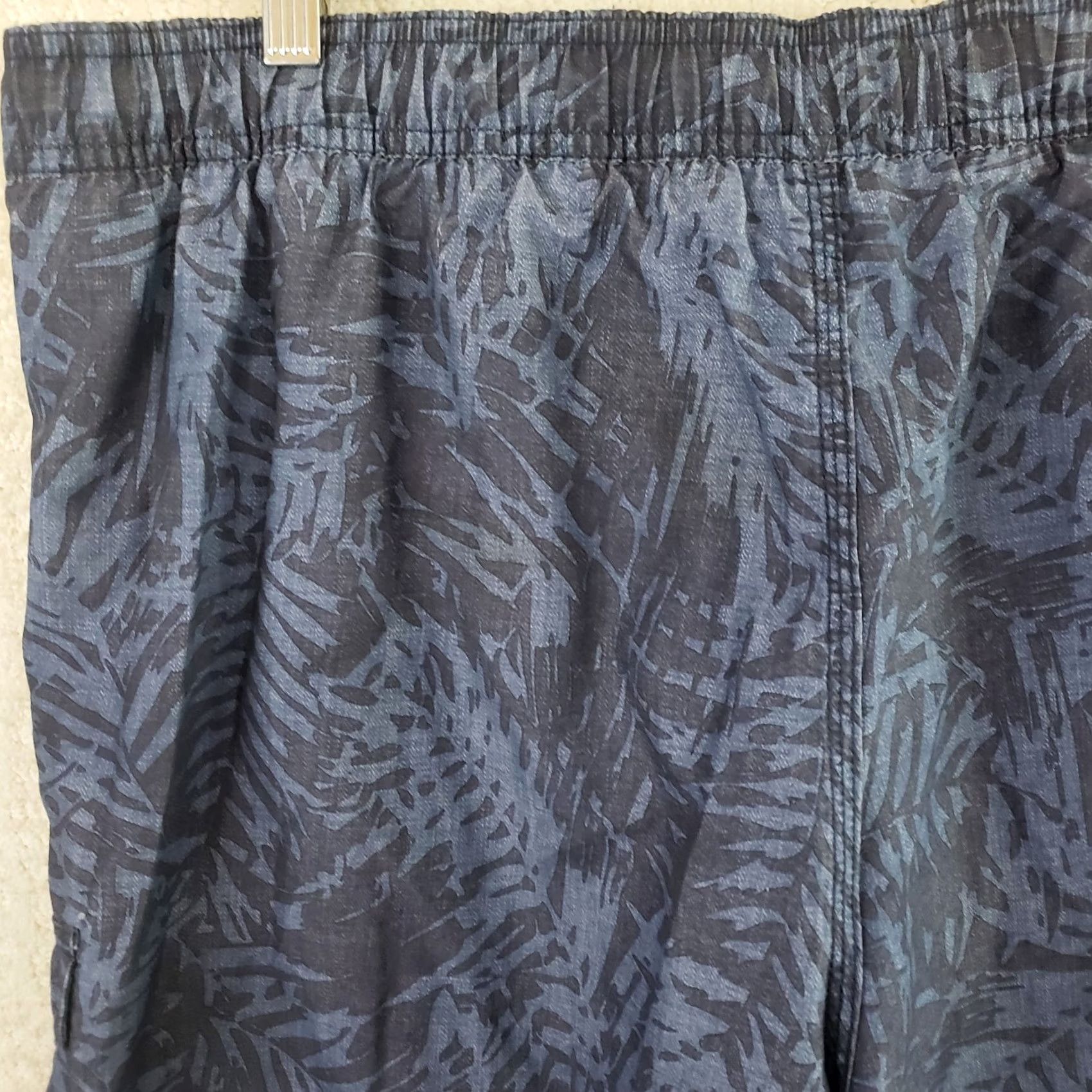 Speedo Speedo Shorts Mens L Blue Gray Swimming Trunks Foilage Pockets Swim Beach Size US 33 - 7 Thumbnail