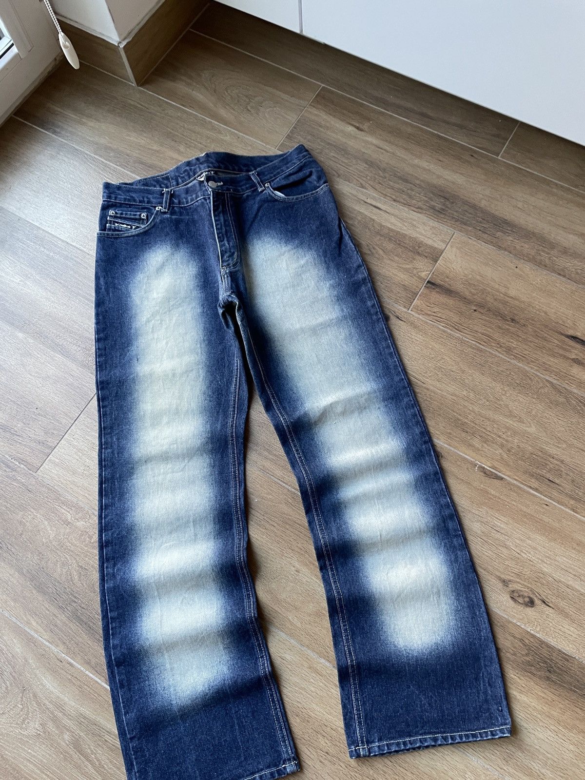 Vintage Vintage Flared Jeans Faded Avant Garde Mud Washed Japanese Size US 34 / EU 50 - 4 Thumbnail