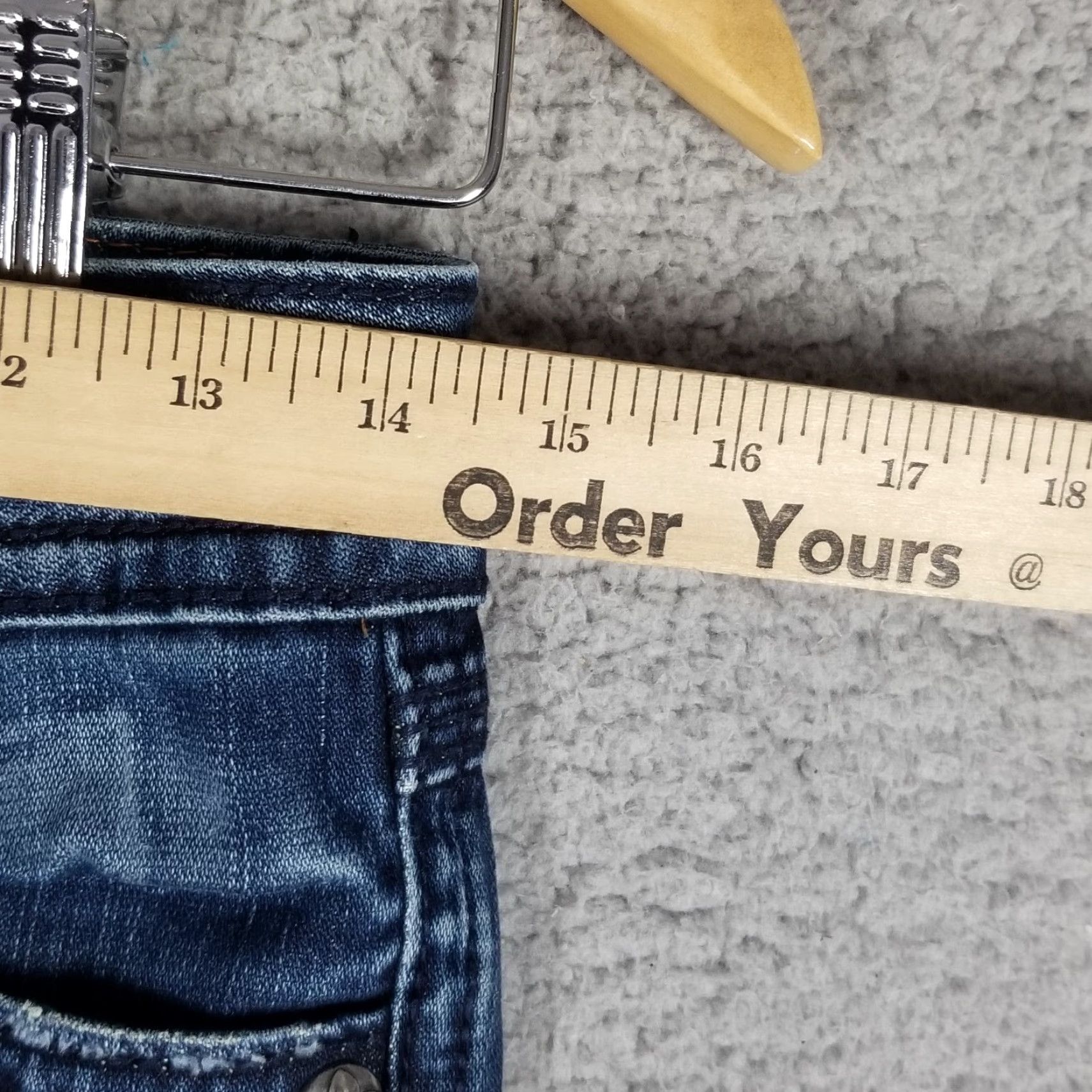 Vintage VINTAGE Rock Revival Women's Jeans Skinny Dark Blue Denim Stretch 26 Debbie Low Rise Fall Winter Girls Size 28" / US 6 / IT 42 - 4 Thumbnail