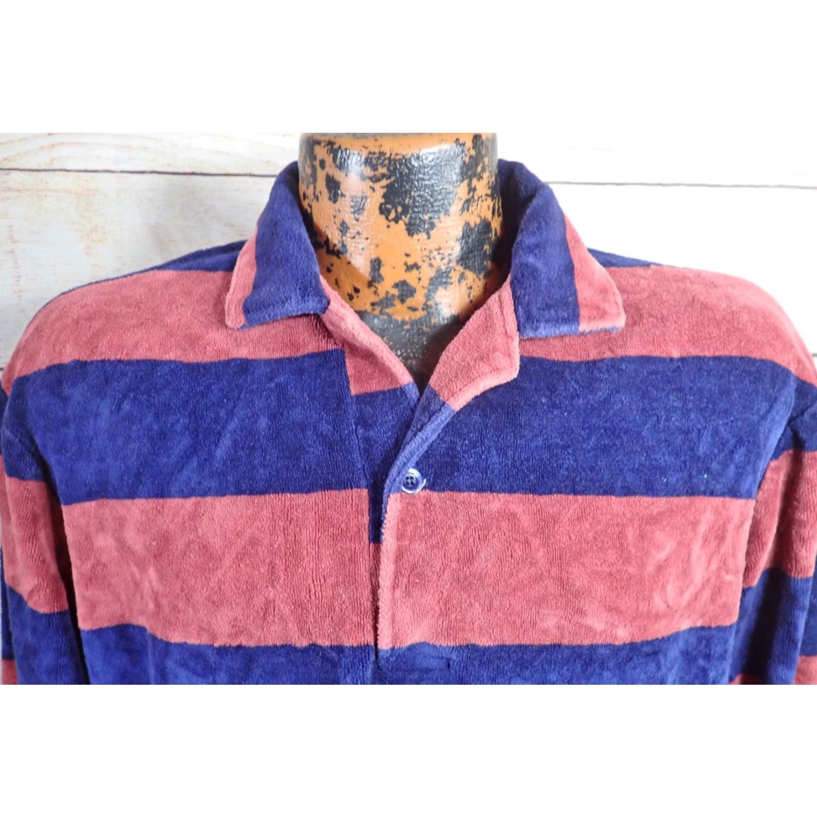 Vintage VINTAGE GM Parts Polo Shirt Men’s L Velvet Pullover USA 80s Preppy Burgundy Navy Blue Size US L / EU 52-54 / 3 - 2 Thumbnail