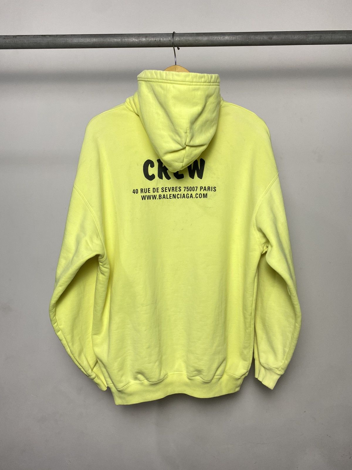 Balenciaga Balenciaga Crew Neon Yellow Oversized Hoodie Size US S / EU 44-46 / 1 - 2 Thumbnail