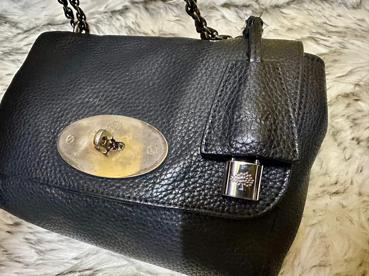 Mulberry Authentic Mulberry Lily Black Glossy Goatskin Shoulder Bag Size ONE SIZE - 14 Thumbnail
