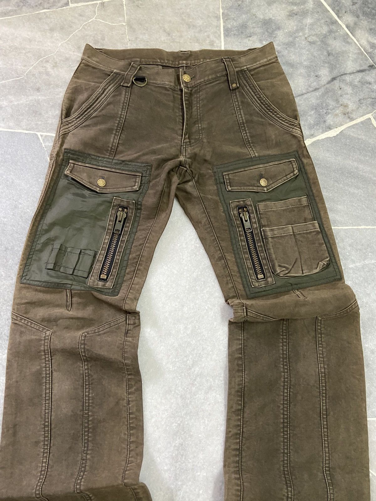 Japanese Brand KENJI ITO Comme Ca Multi Pocket Cargo Zipper Low Rise Pants Size US 32 / EU 48 - 2 Thumbnail