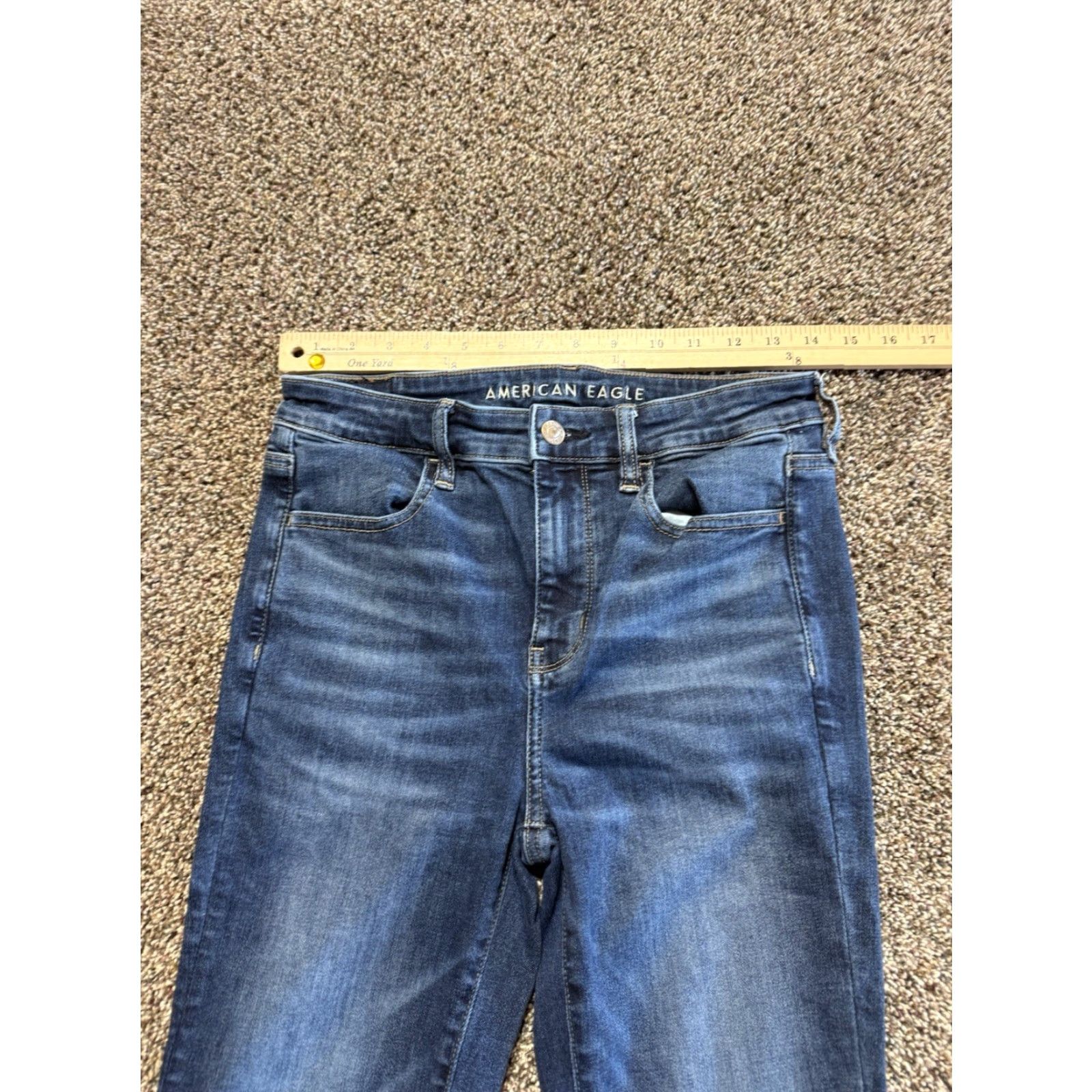 American Eagle Outfitters American Eagle Women's Jeans 8 Tall Long Blue & Khaki Jegging Lot Of 2 Size 30" / US 8 / IT 44 - 6 Thumbnail