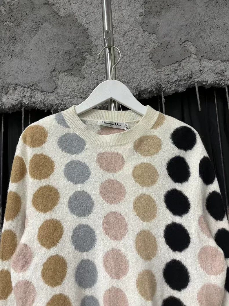 Dior Colorful Polka Dot Cashmere Sweater-2505