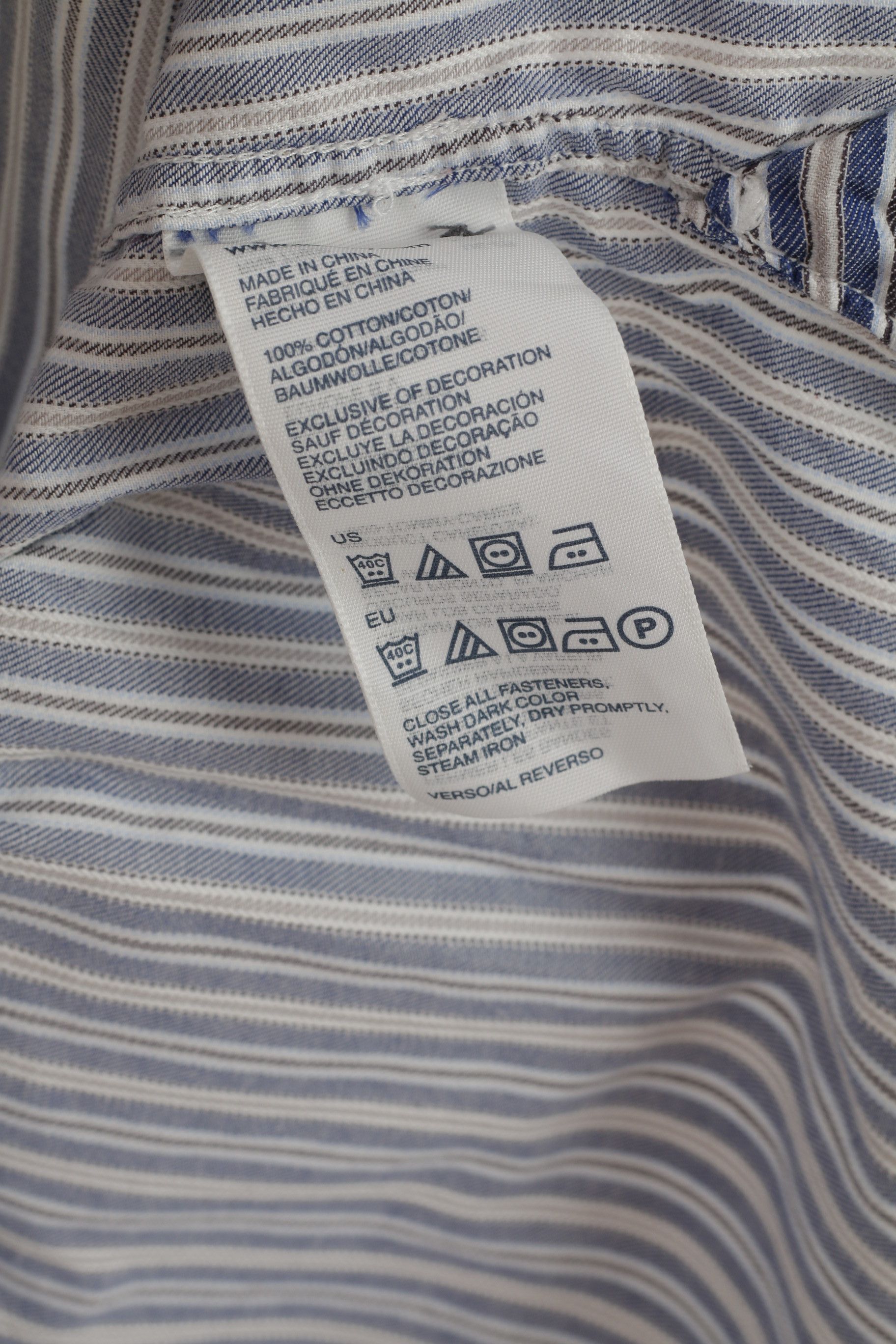 Tommy Hilfiger Tommy Hilfiger Men XL Casual Shirt Blue Cotton Striped 1617 Size US XL / EU 56 / 4 - 3 Thumbnail