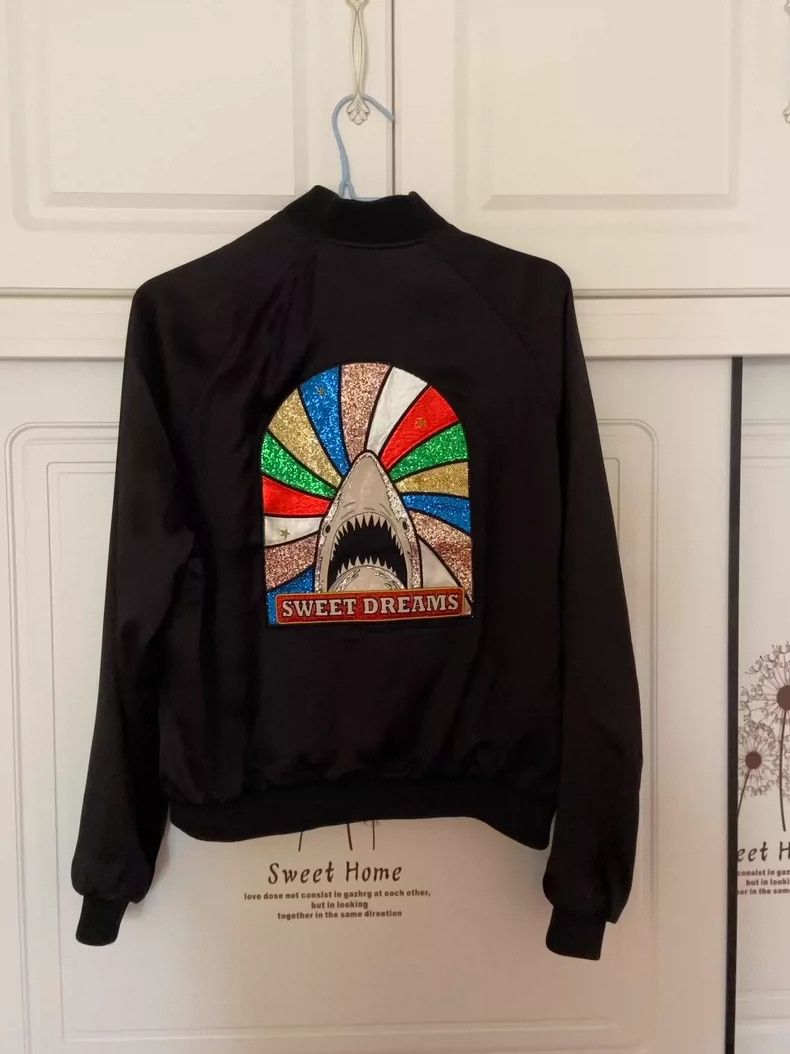 St. Laurent Shark Baseball Jacket Coat
