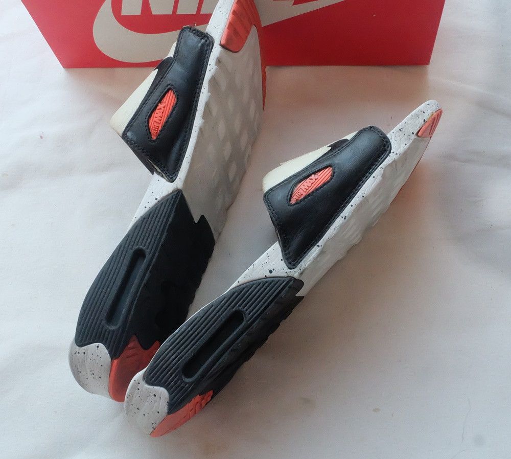 Nike Nike Air Max 90 Slide “White/Turf Orange” Size US 12 / EU 45 - 5 Thumbnail