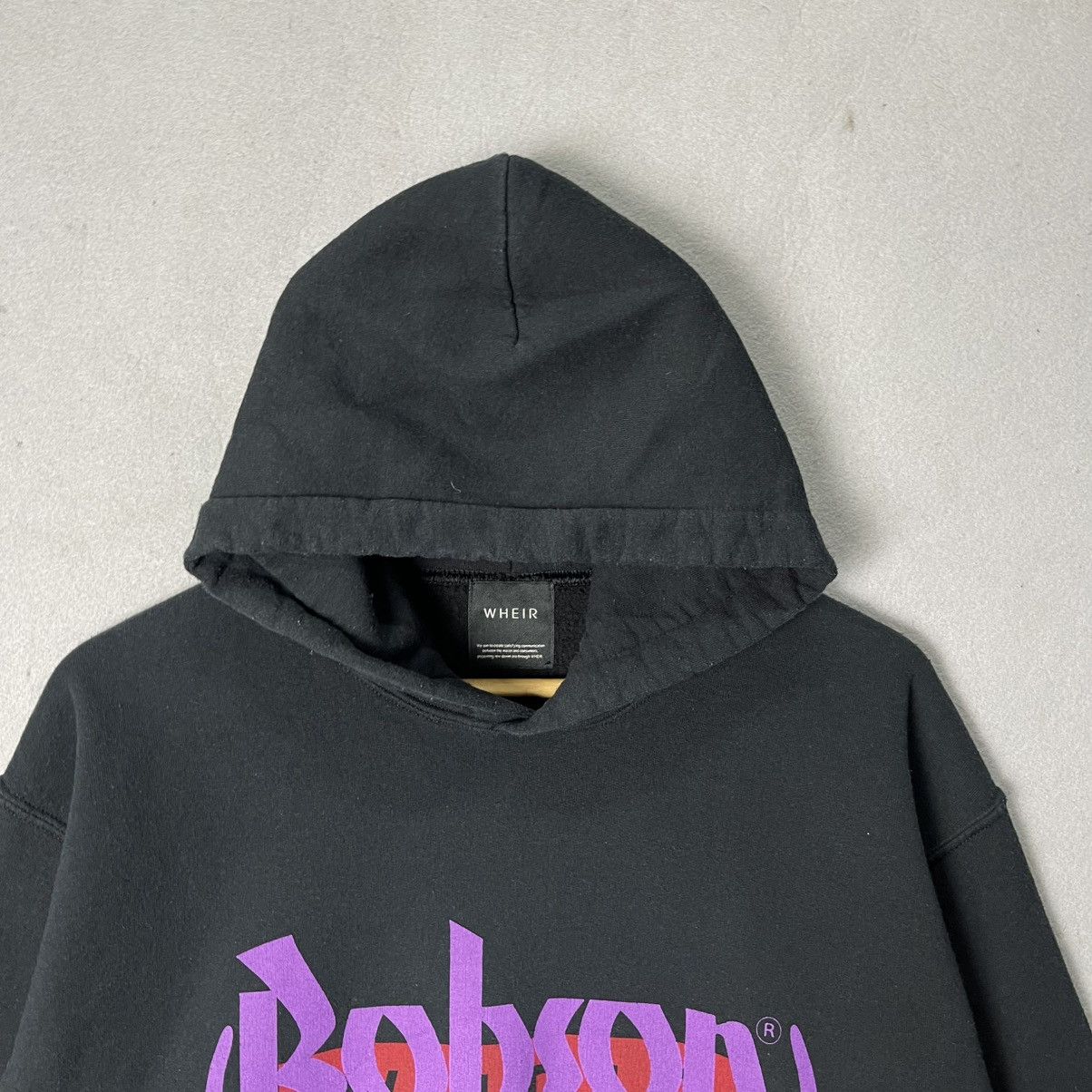 Japanese Brand WHEIR “Bobson” Graphic Pullover Hoodie – Black (Size M) Size US M / EU 48-50 / 2 - 2 Thumbnail