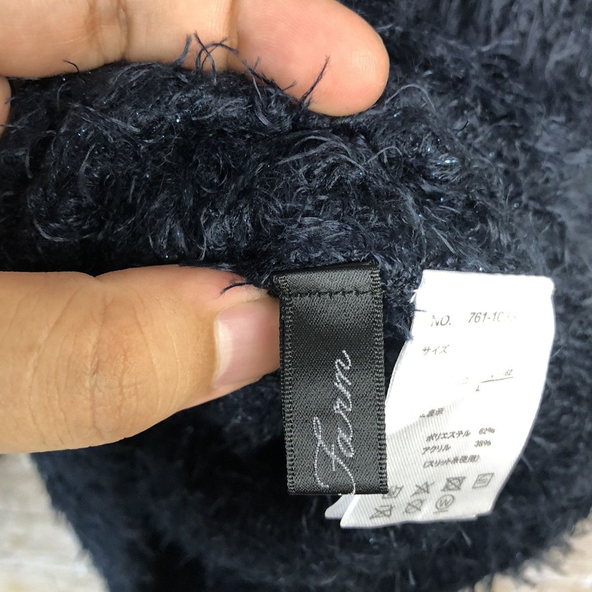 Homespun Knitwear Japan fur mohair shaggy Dark Blue Cardigan Knitwear #241 Size US L / EU 52-54 / 3 - 12 Thumbnail