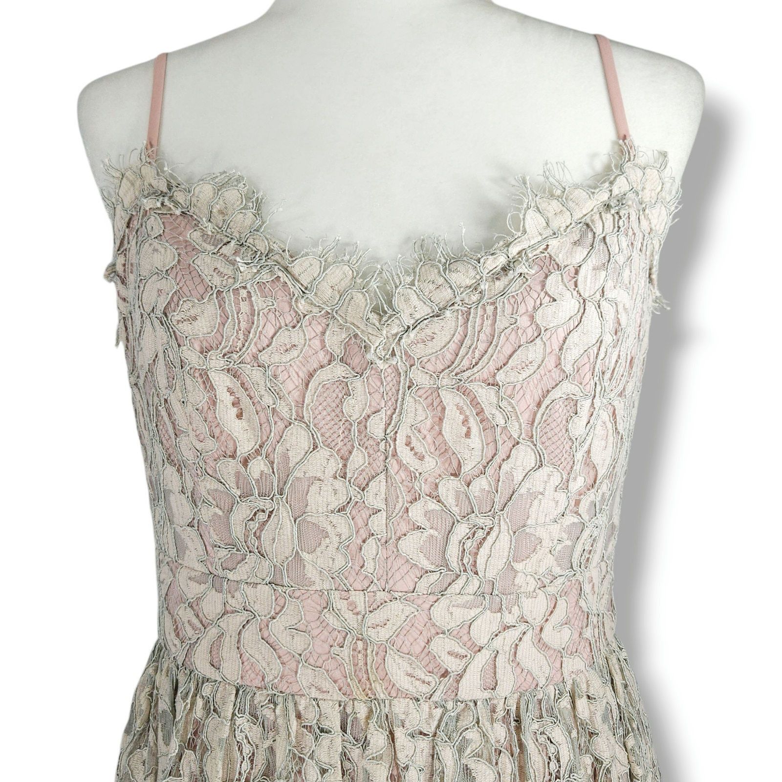 Other Eliza J Lace Overlay Floral Midi Dress Eyelash Trim Blush 6 Size M / US 6-8 / IT 42-44 - 4 Thumbnail