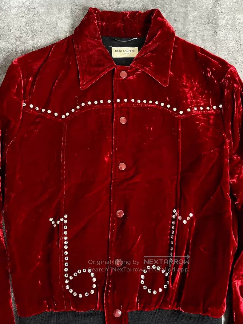 Saint Laurent Paris Saint Laurent Paris Red Velvet Note Crystal Jacket Size US S / EU 44-46 / 1 - 3 Thumbnail