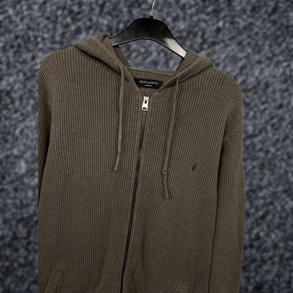 Allsaints AllSaints Trias Mens Cotton Knit Zip Hoodie M - Multicolor, Full Zip, Hooded, Logo, Solid Knit Cotton Shirt Size US M / EU 48-50 / 2 - 1 Thumbnail