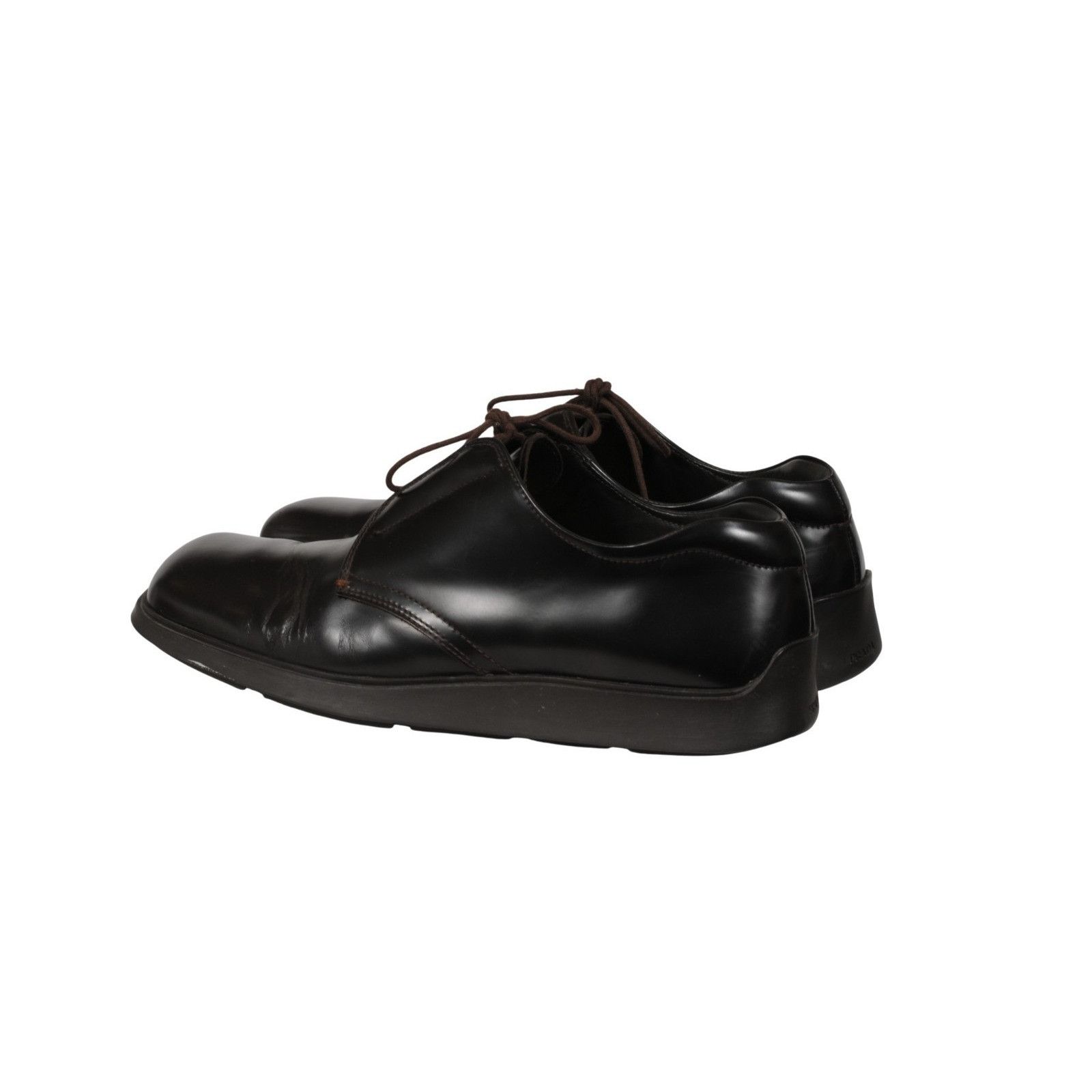 Prada Vtg 2000s Square Toe Oxfords Brown Leather - 02617 Size US 14 / EU 47 - 5 Thumbnail