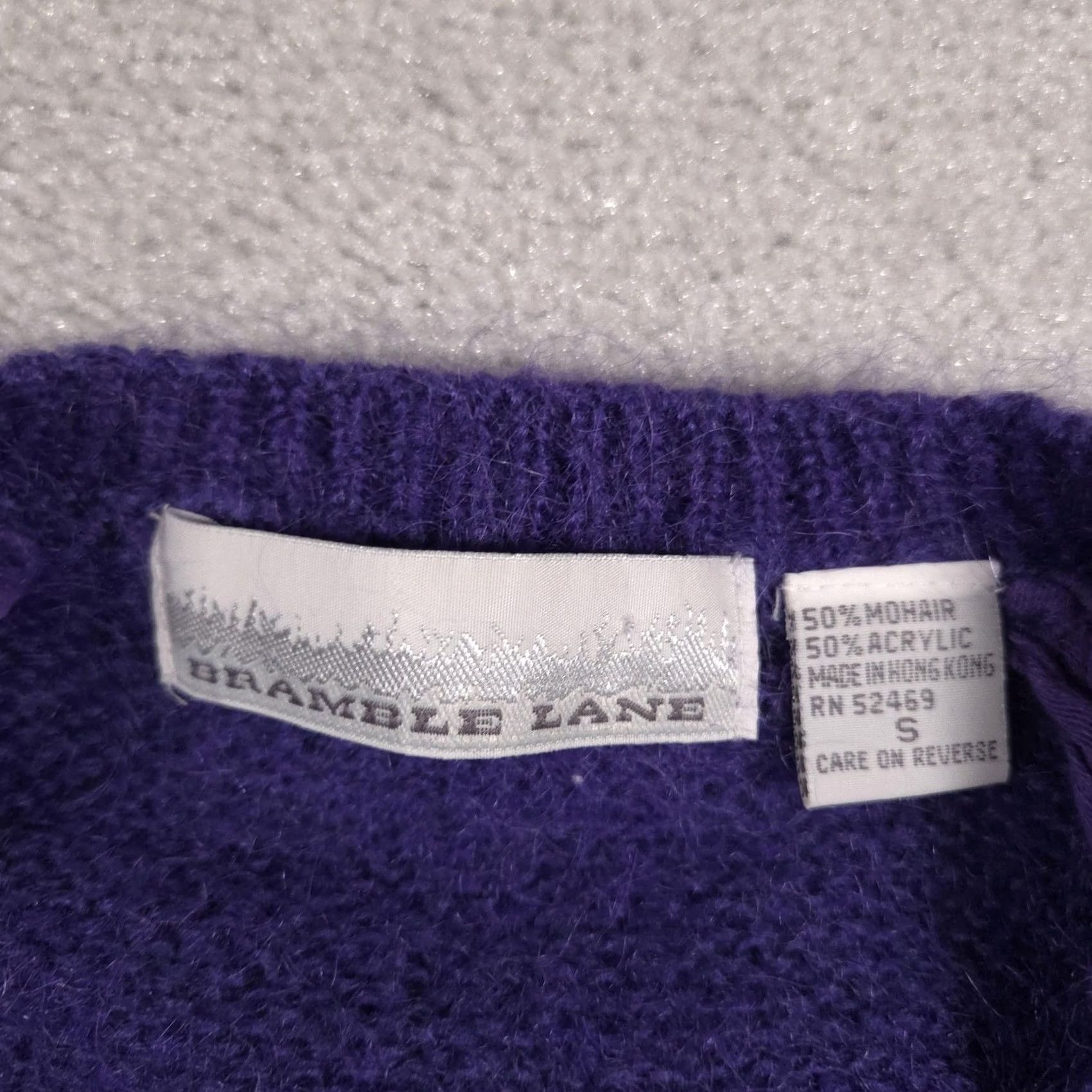 Vintage VINTAGE Bramble Lane Cardigan Sweater Womens Small Purple Mohair Blend 80s Size S / US 4 / IT 40 - 6 Thumbnail