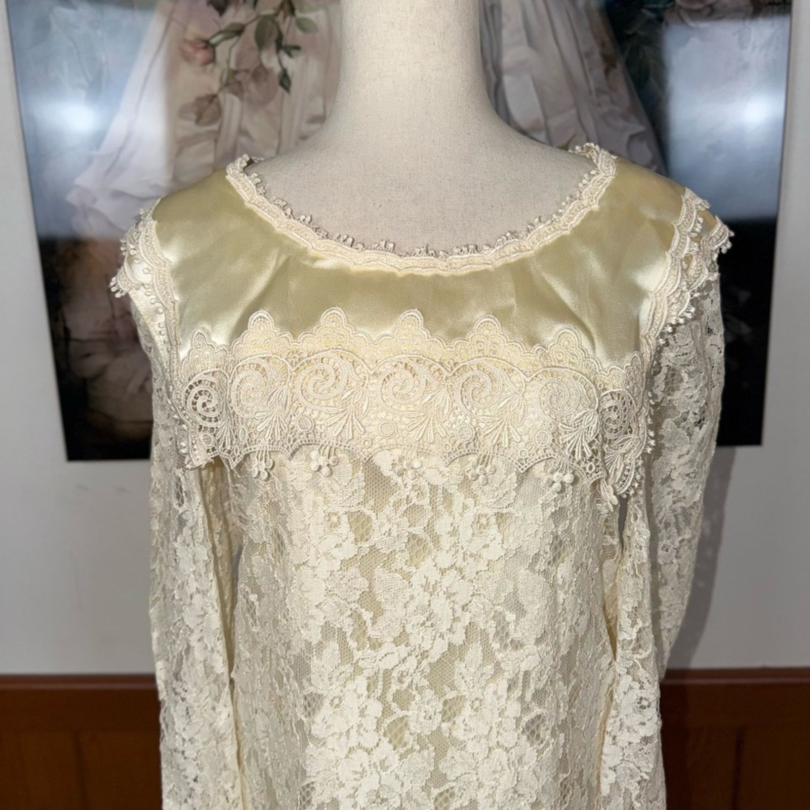 Other Vintage 90s Scott McClintock Tea Length Wedding Dress! Size XL / US 12-14 / IT 48-50 - 4 Thumbnail