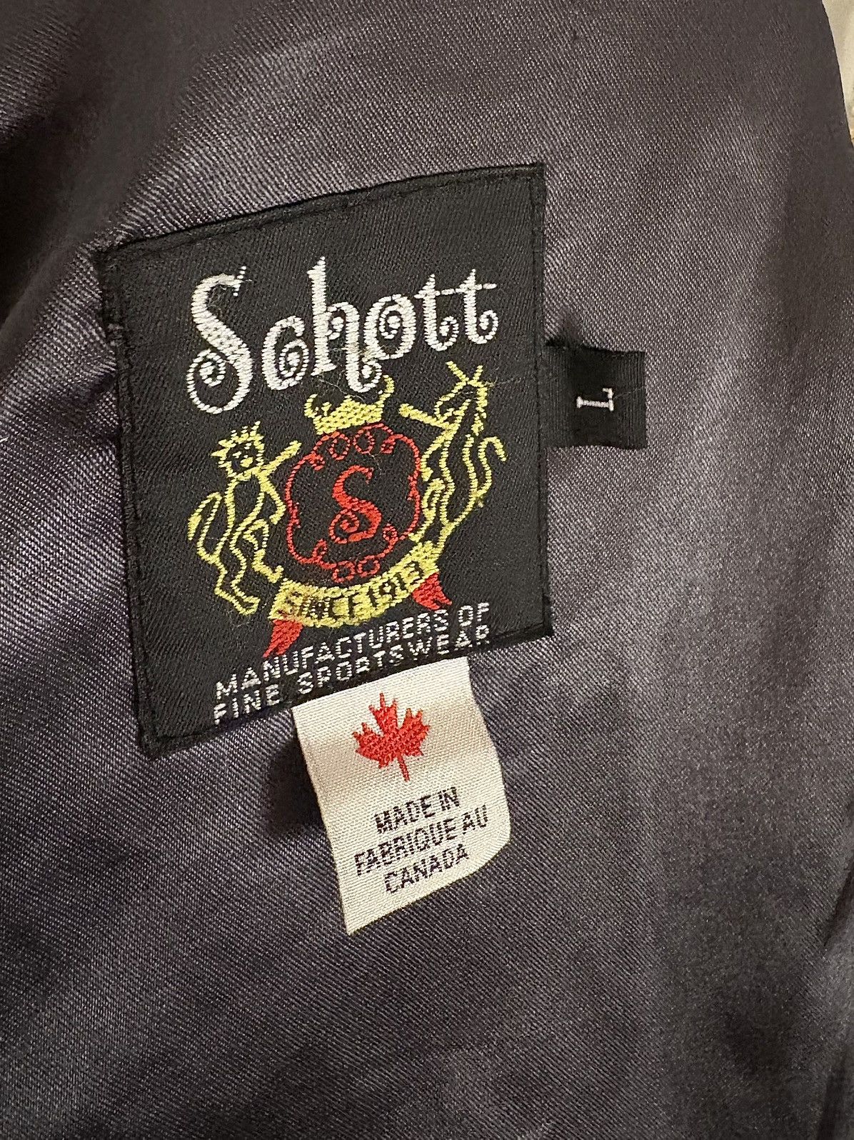 Schott Schott NYC Black Lined Wool Field Jacket Made In Canada Size US L / EU 52-54 / 3 - 4 Thumbnail