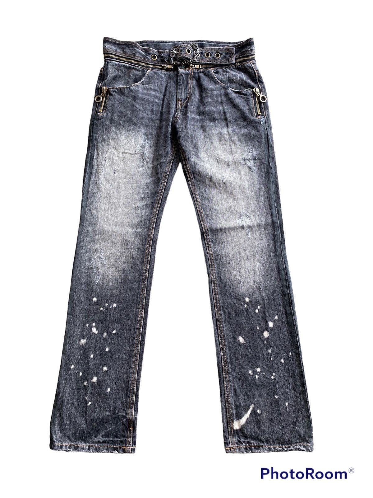 Hysteric Glamour × If Six Was Nine × Le Grande Bleu (L.G.B.) Japanese Vintage Heritage Stone Punk Black Jeans Size US 30 / EU 46 - 2 Thumbnail