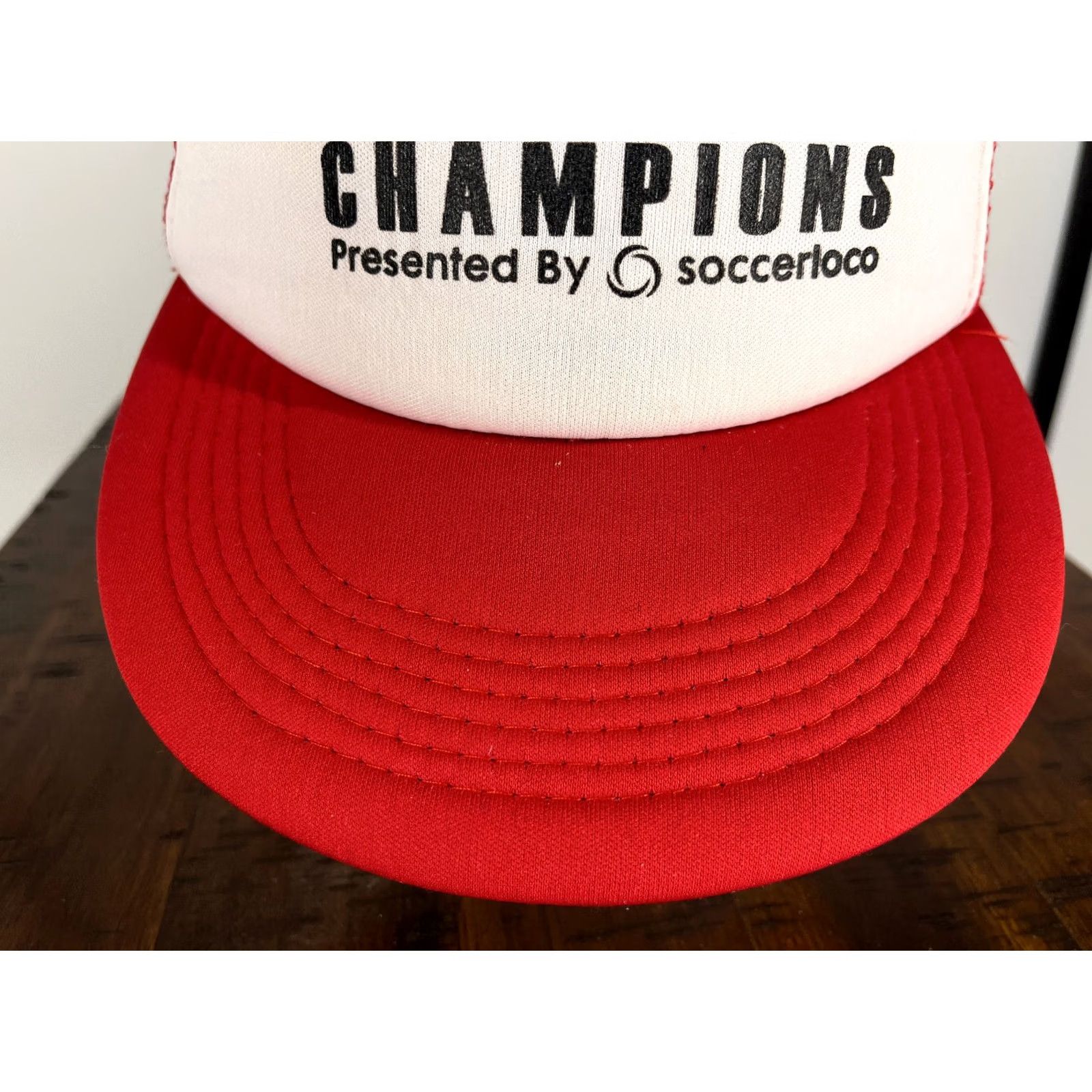 Vintage HitWear Hat Cap Snap Back Adult One Size Red Soccer Trucker Hat Mens Size ONE SIZE - 3 Thumbnail