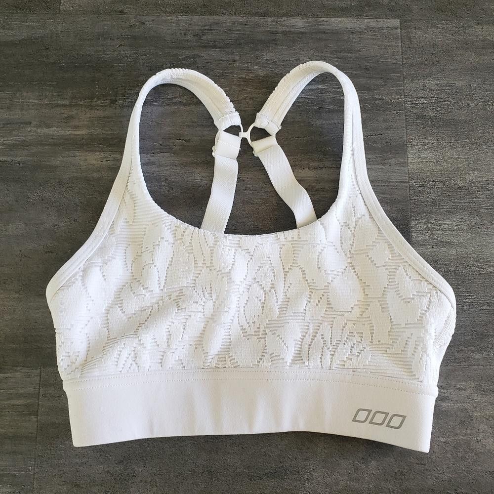 Designer White Classic Floral Lorna Jane Sport Bra Size ONE SIZE - 1 Thumbnail