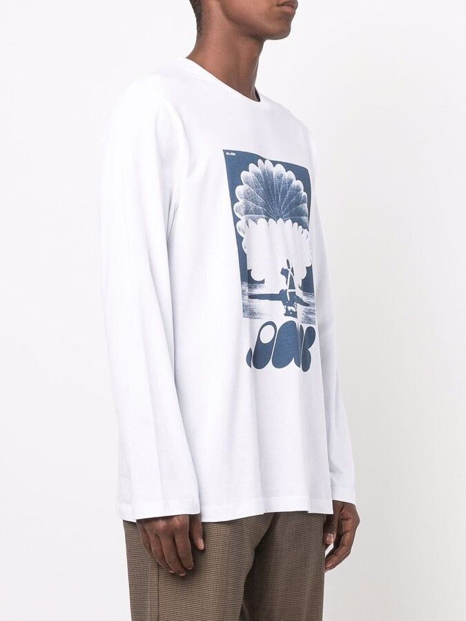 OAMC o1mle0225 Trance Long Sleeve T-Shirt in White & Blue Size US S / EU 44-46 / 1 - 3 Thumbnail
