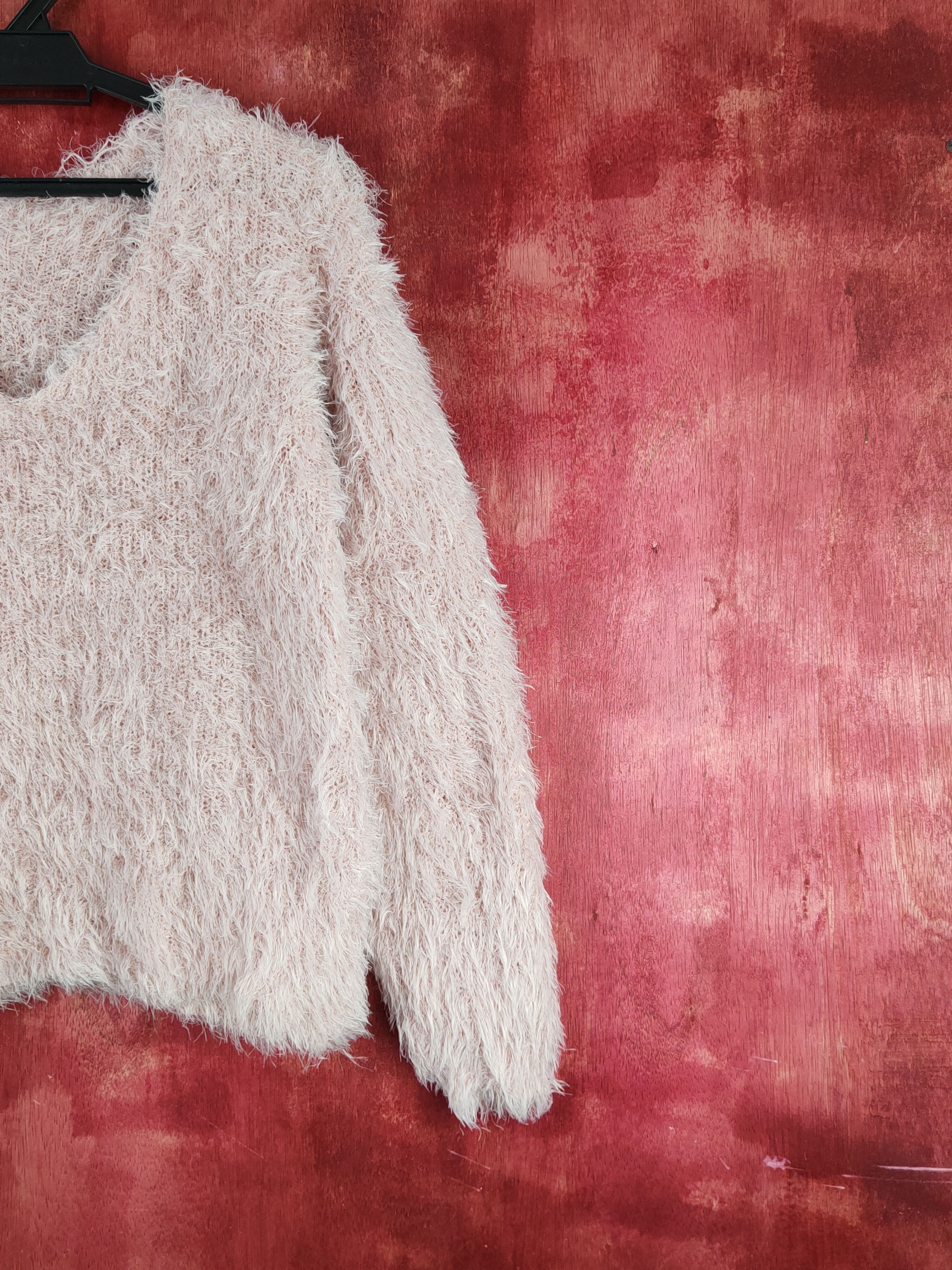 Aran Isles Knitwear Japanese Brand Pink Shag Shaggy Fur Mohair Knitwear #S2031 Size M / US 6-8 / IT 42-44 - 5 Thumbnail