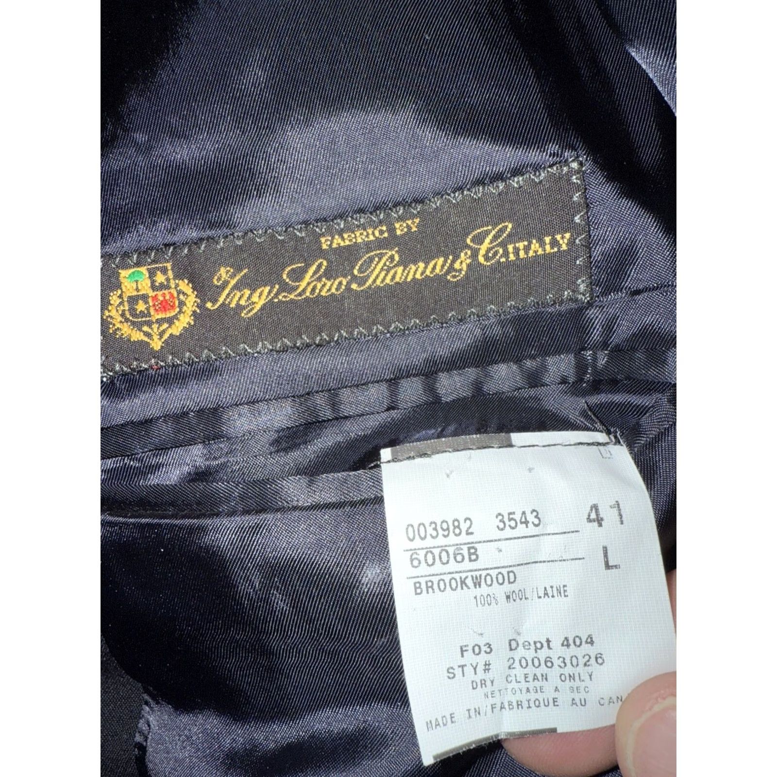 Brooks Brothers Brooks Brothers BROOKSEASE Navy Blue Loro Piana Wool Coat Blazer 2 Button 41L Mens Size 42R - 6 Thumbnail