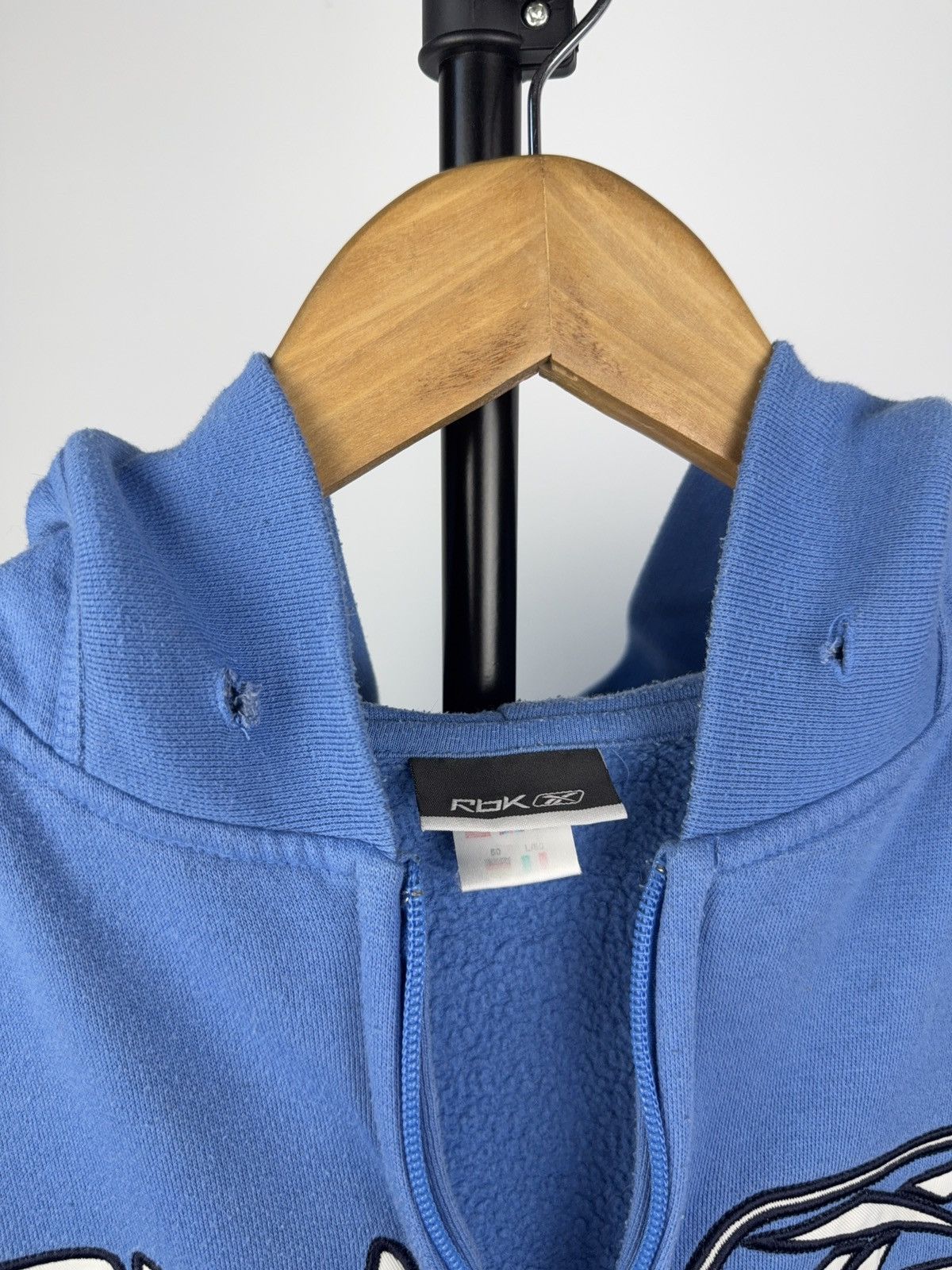 Reebok × Vintage Vintage 00s RBK Reebok Logo Zip Hoodie Y2K Blue Size US M / EU 48-50 / 2 - 6 Thumbnail