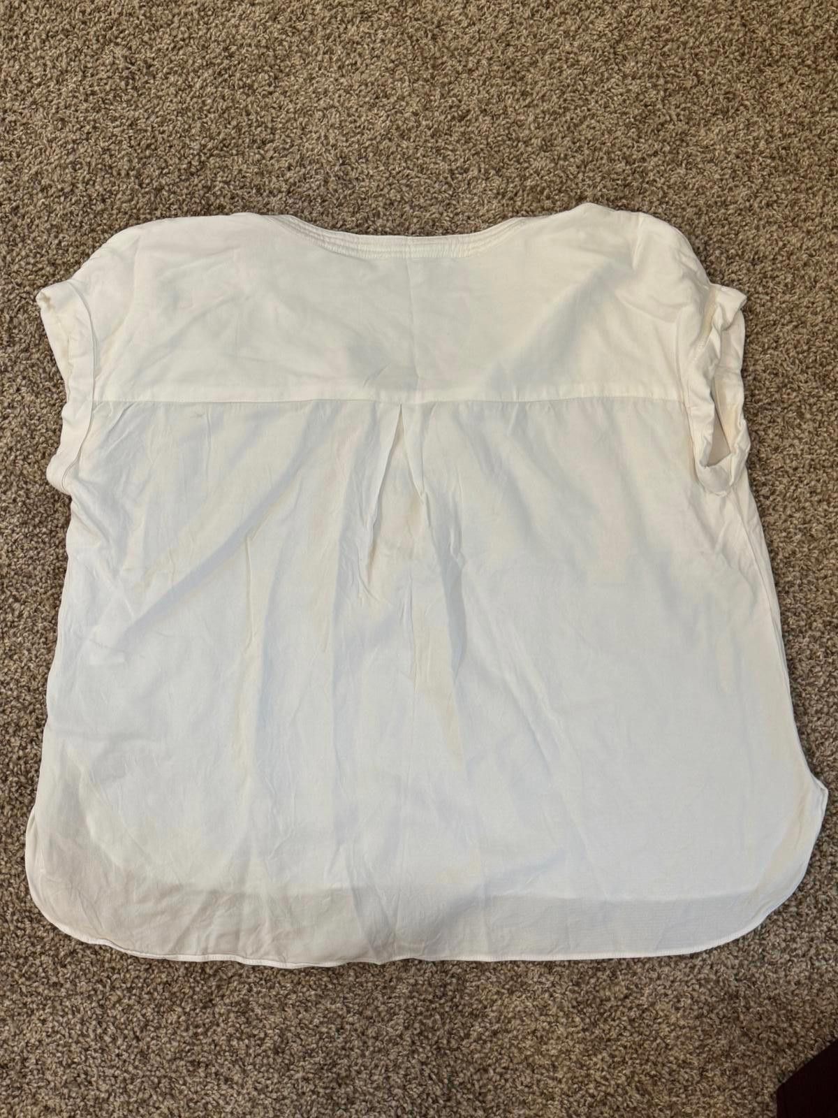 Other Rose + Olive White Large Rayon Women's Blouse Size L / US 10 / IT 46 - 4 Thumbnail