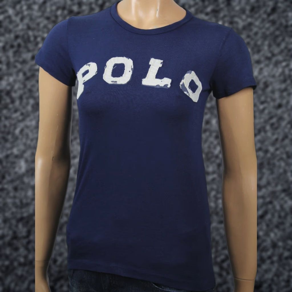 Polo Ralph Lauren Polo Ralph Lauren Blue Short Sleeve Tee Shirt Crew Neck NWT XS Womens Embroidered Polo Logo Distressed 100% Cotton Shirt Size XS / US 0-2 / IT 36-38 - 1 Preview