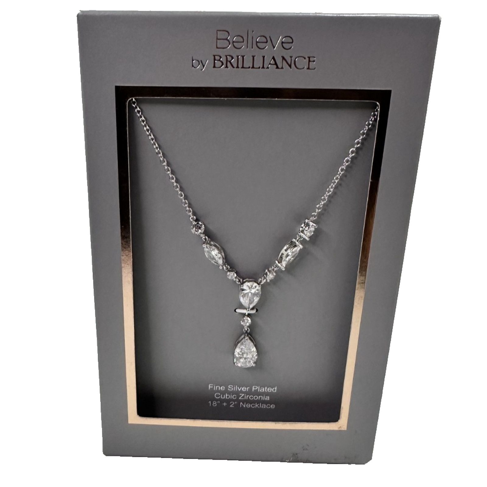 Other Believe by Brilliance Silver Plated Cubic Zirconia Necklace Size ONE SIZE - 3 Thumbnail