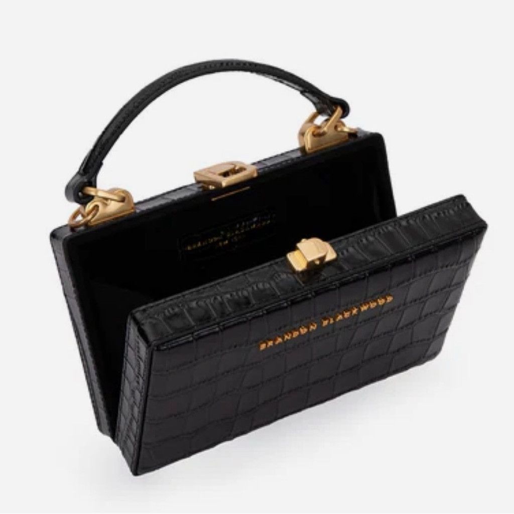 Brandon Blackwood Slim Trunk In Black Croc Embossed Leather, Women's — image 2 of 6