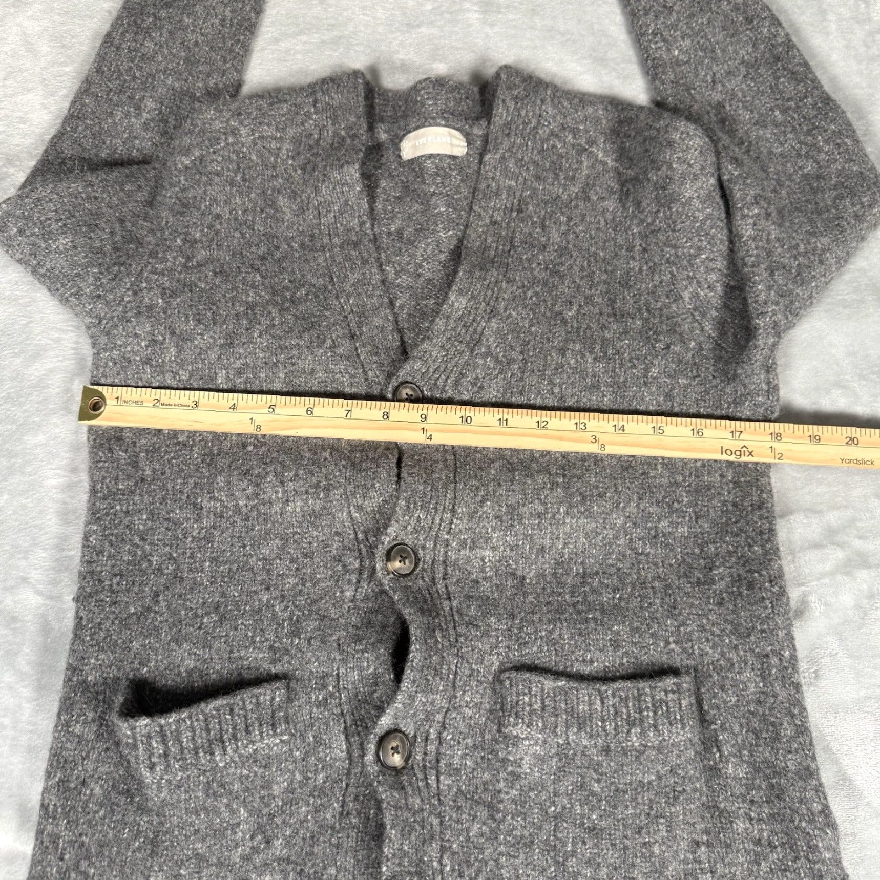 Everlane Everlane Cardigan Sweater Womens L Slim Fit Wool Alpaca Blend Knit Gray Size L / US 10 / IT 46 - 5 Thumbnail