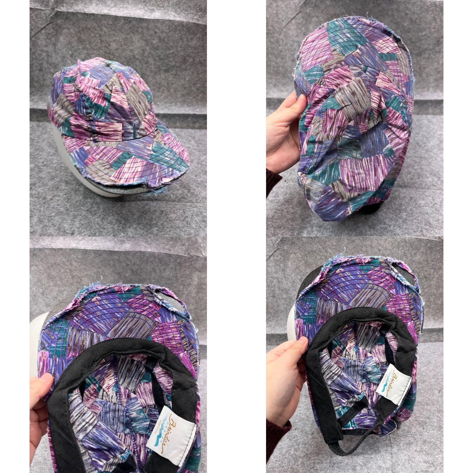 Vintage VINTAGE Brindar Design Hat OS Purple 90s Look Elastic Made US Womens Size ONE SIZE - 8 Thumbnail